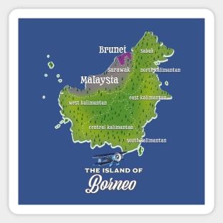 The Island of Borneo map Sticker